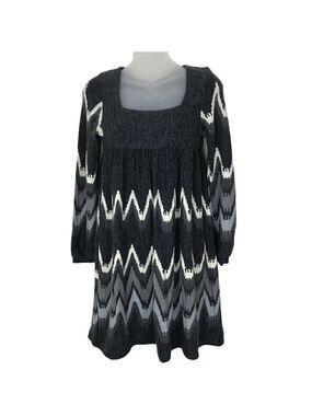 Rebecca  Taylor Grey and White Wool Blend Mini Dress Size S